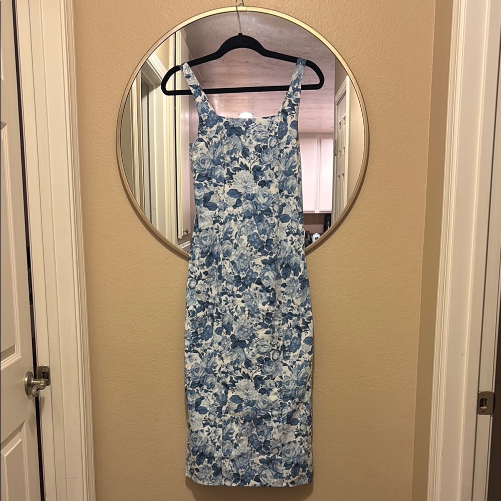 Floral Blue and White Dress